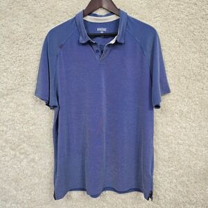 Rhone Delta Pique Polo Shirt Men's XL Blue Short Sleeve Breathable Performance
